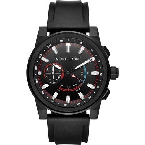 michael kors grayson smartwatch black|Michael Kors black silicone watch.